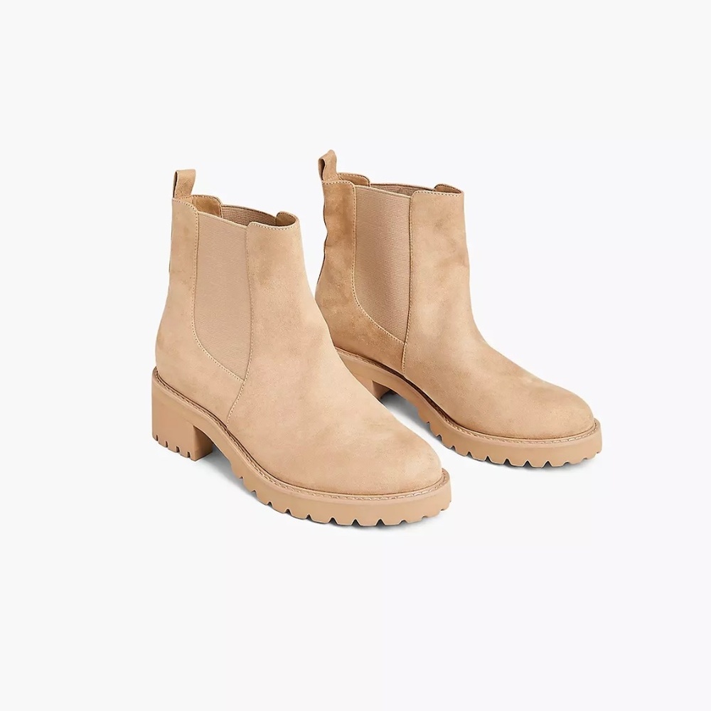 Tan Faux-Suede Chelsea Bootie